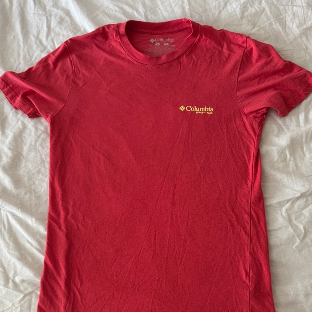 Columbia Bold Red Tee with Yellow Logo